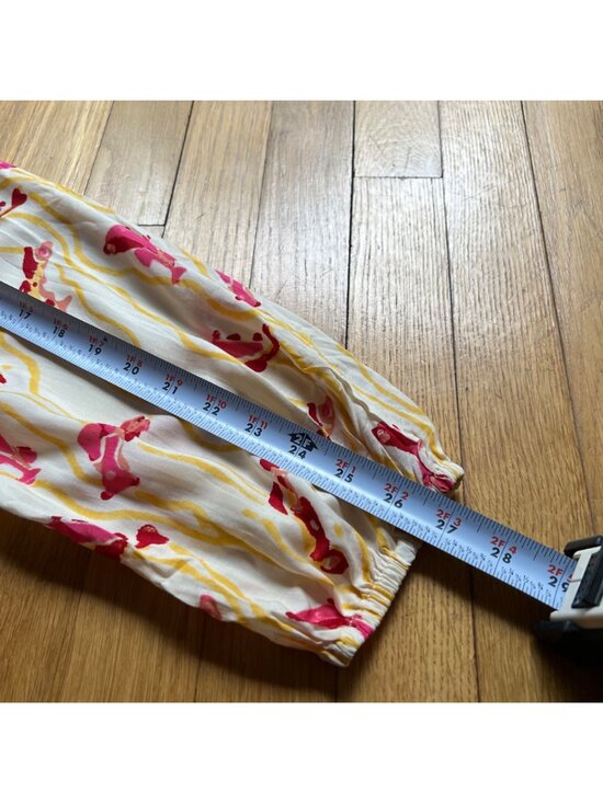 Natalie Martin Size L Pisces Yellow Sunrise Penny Floral Long Sleeve Blouse Top - Picture 8 of 15